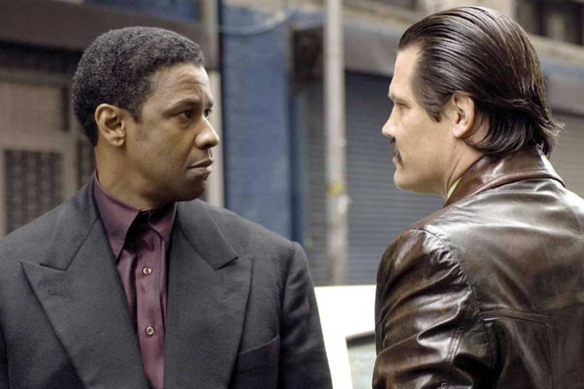 Denzel Washintong e Josh Brolin no filme American Gangster de 2007.