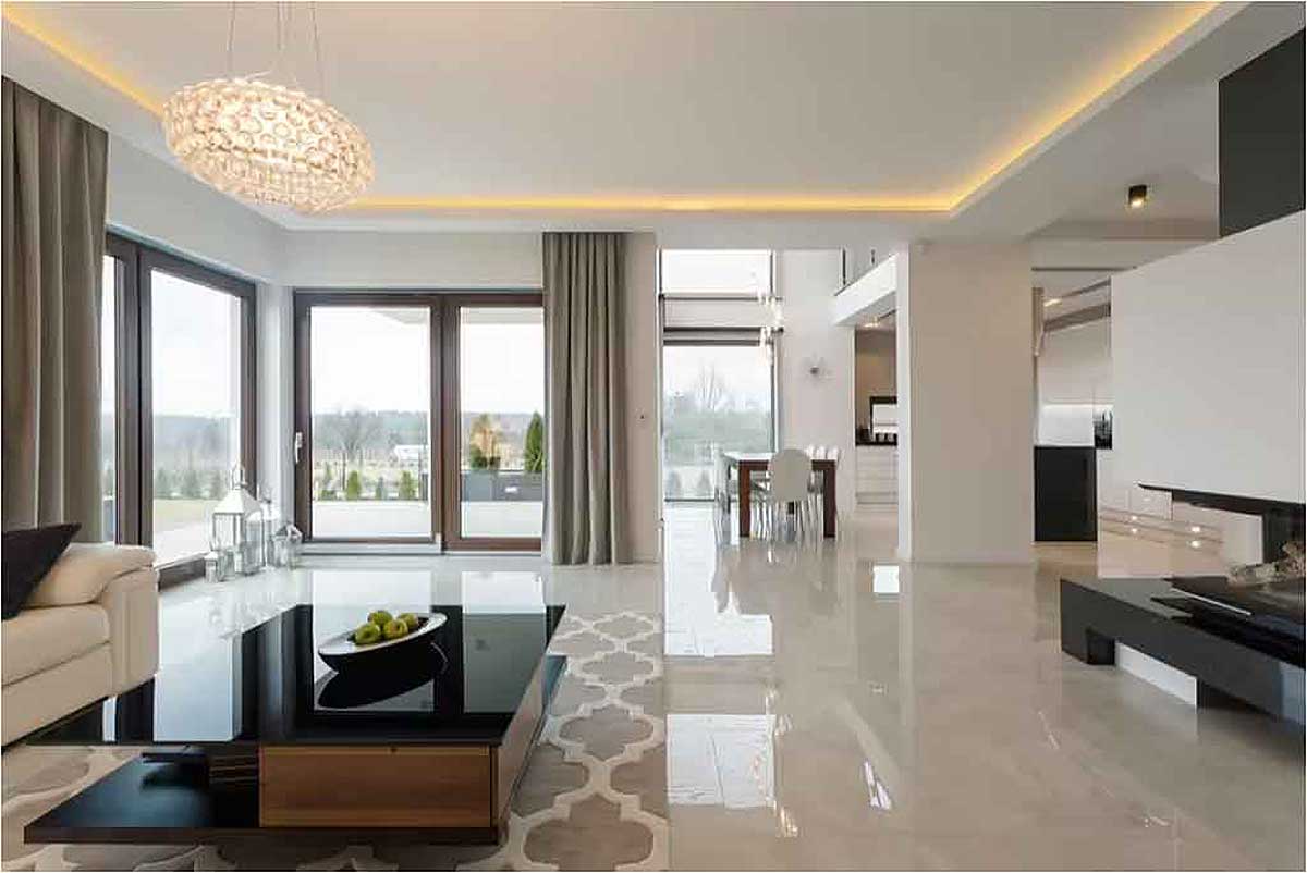 Uma imponente piso de mármore ilustra nossa artigo sobre: Como manter o brilho em pisos de mármore