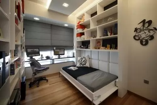 Seu quarto também é seu escritório. 