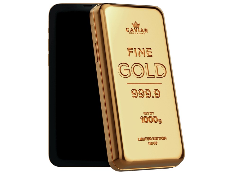 Barra de ouro acompanha iPhone 12 Pro feito com 1 kg de ouro 24 quilates  