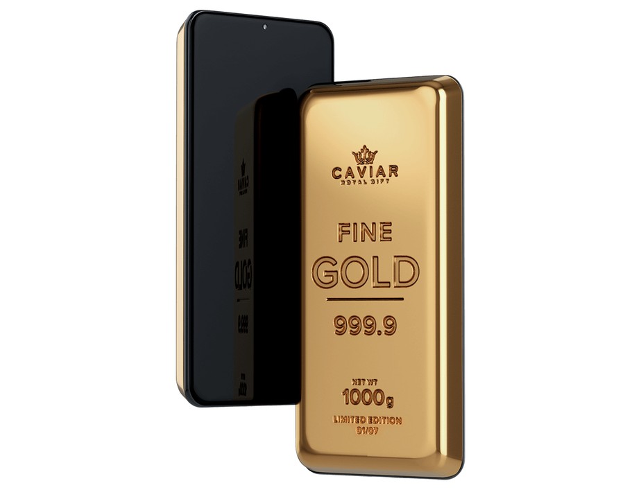 Barra de ouro acompanha iPhone 12 Pro feita em 1 kg de ouro 24 quilates — Foto: Divulgação/Caviar