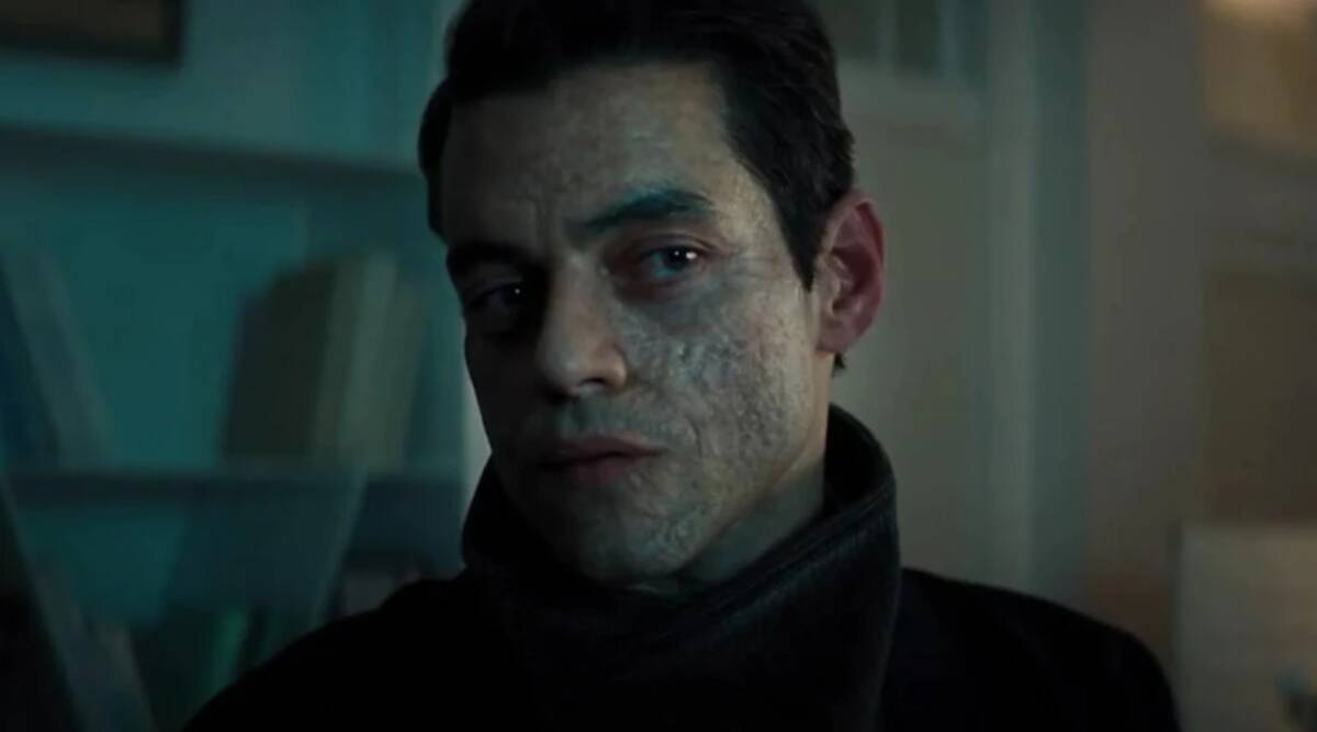 Rami Malek como o vilão no filme Sem Tempo para Morrer.