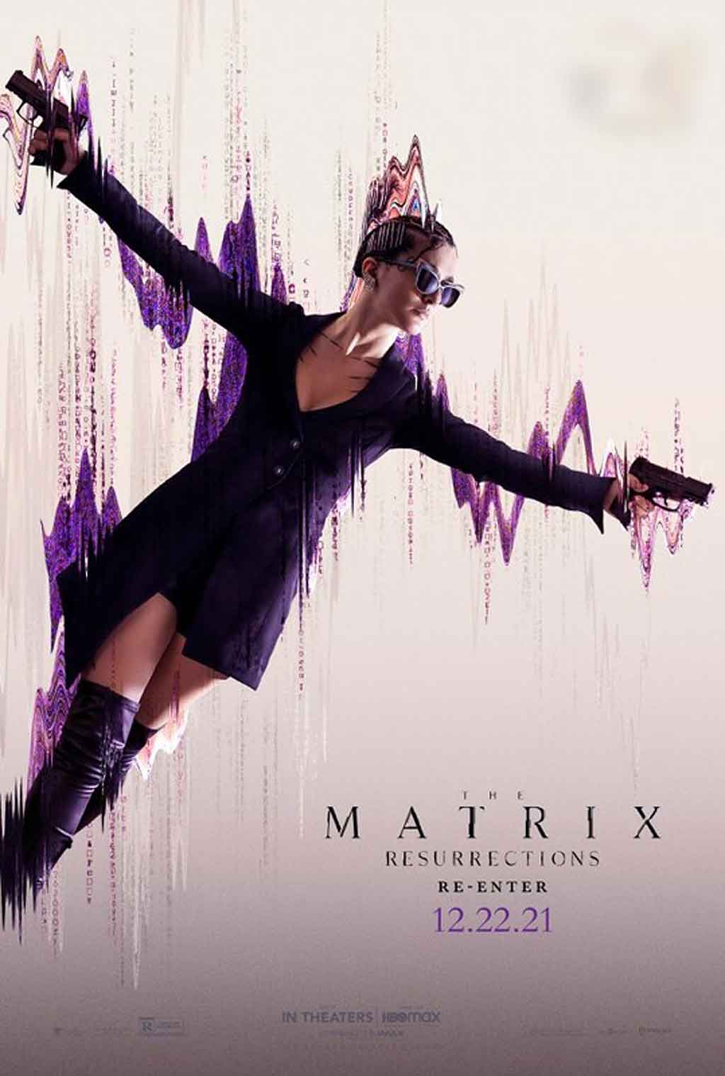Carrie Anne Moss como Trinity em cartaz de Matrix Resurrections