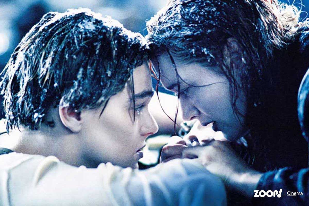 Cena em Jack morre congelado no filme Titanic.