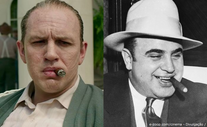 Tom Hardy, irreconhecível caracterizado como Al Capone