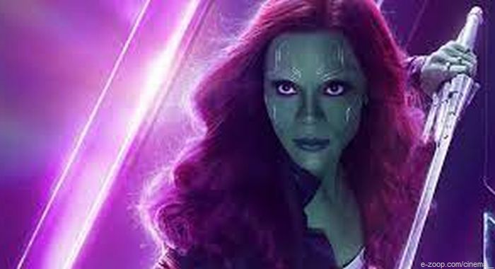 Gamora se mostra uma lutadora muito mais eficiente e inteligente do que Drax.