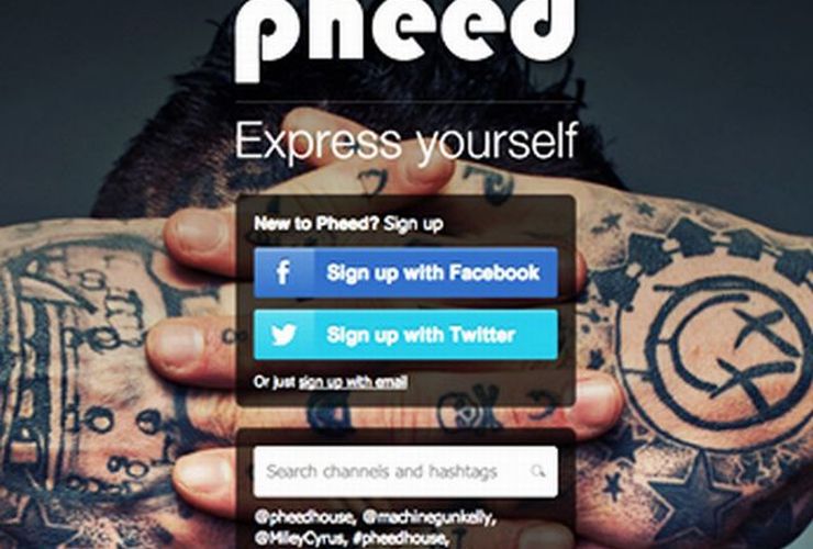 Tela de login do Pheed, a nova febre das redes sociais.