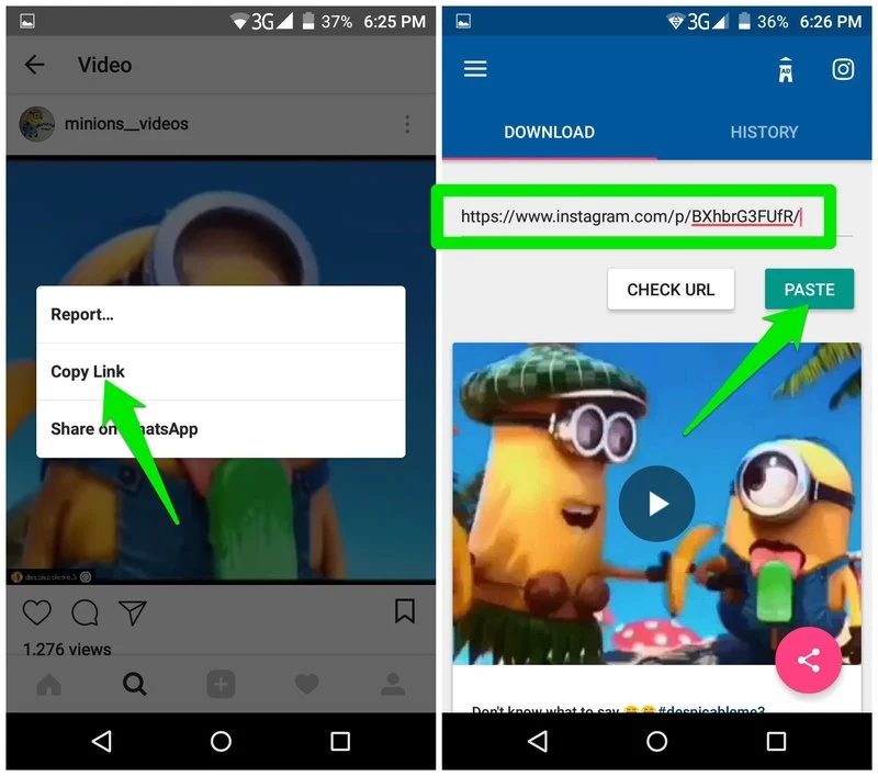 Download de videos usando app de terceiros