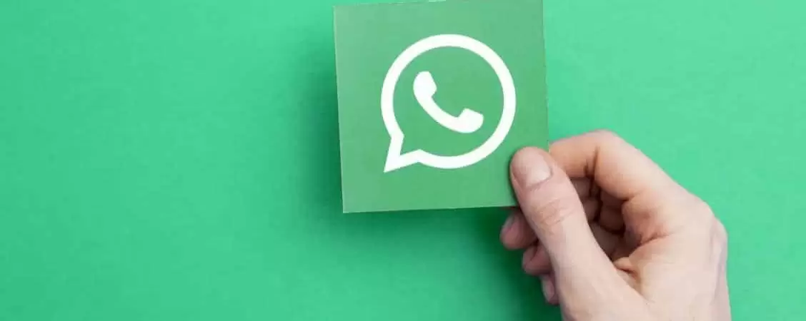 Imagem mostra a marca do WhatsApp sobre um fundo verde.