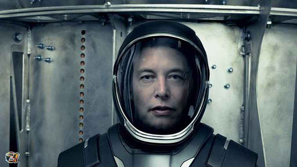 Elon Musk em traje espacial