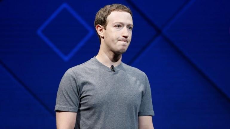 Mark Zuckerberger durante uma apresentação do Facebook.