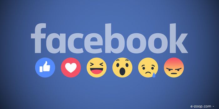 A marca do Facebook sobre fundo azul tendo os emojis da rede social logo a baixo, ilustra nosso artigo sobre: Pequenos anunciantes do Facebook tem prejuízos causados por bloqueios da Inteligência Artificial .