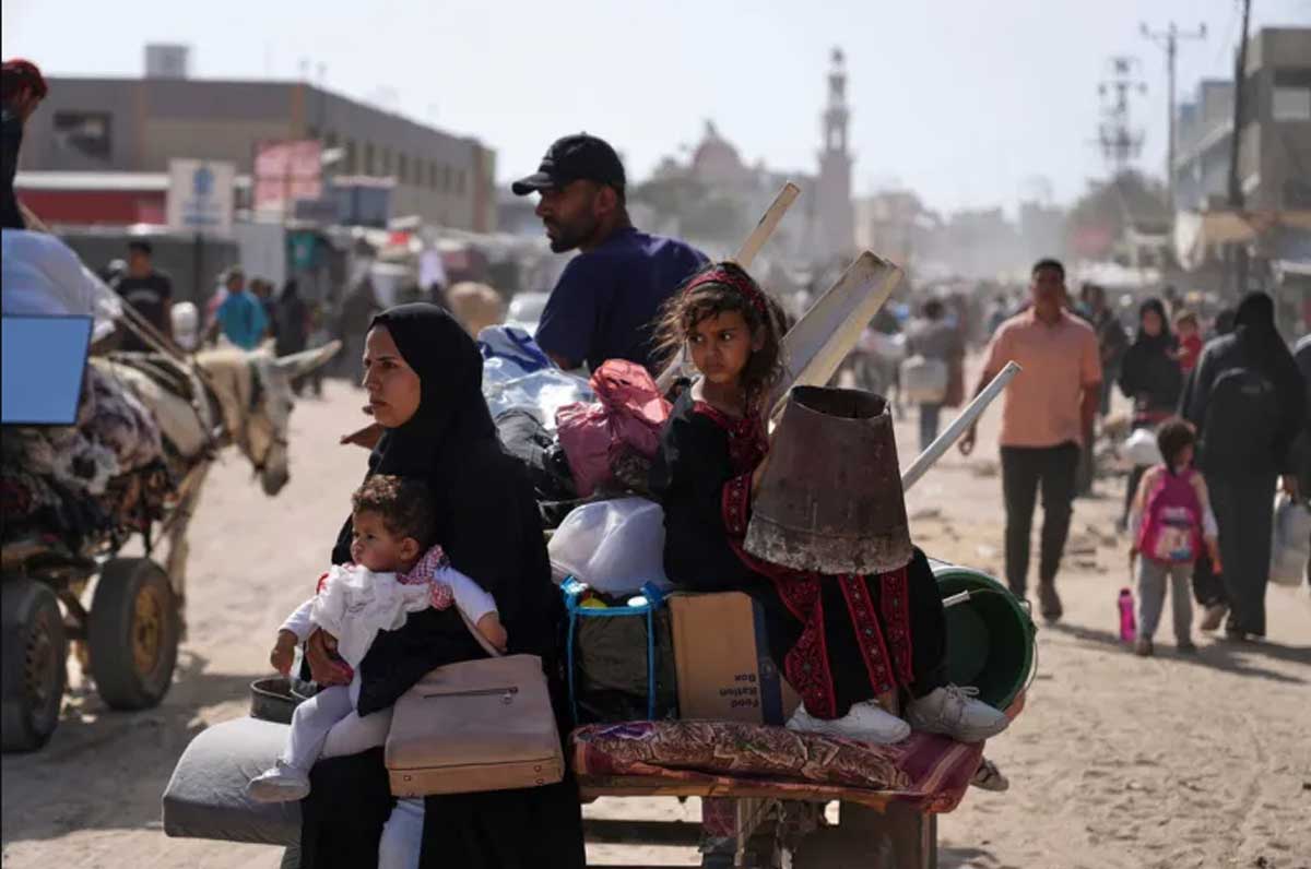 Refugiados em Gaza.
