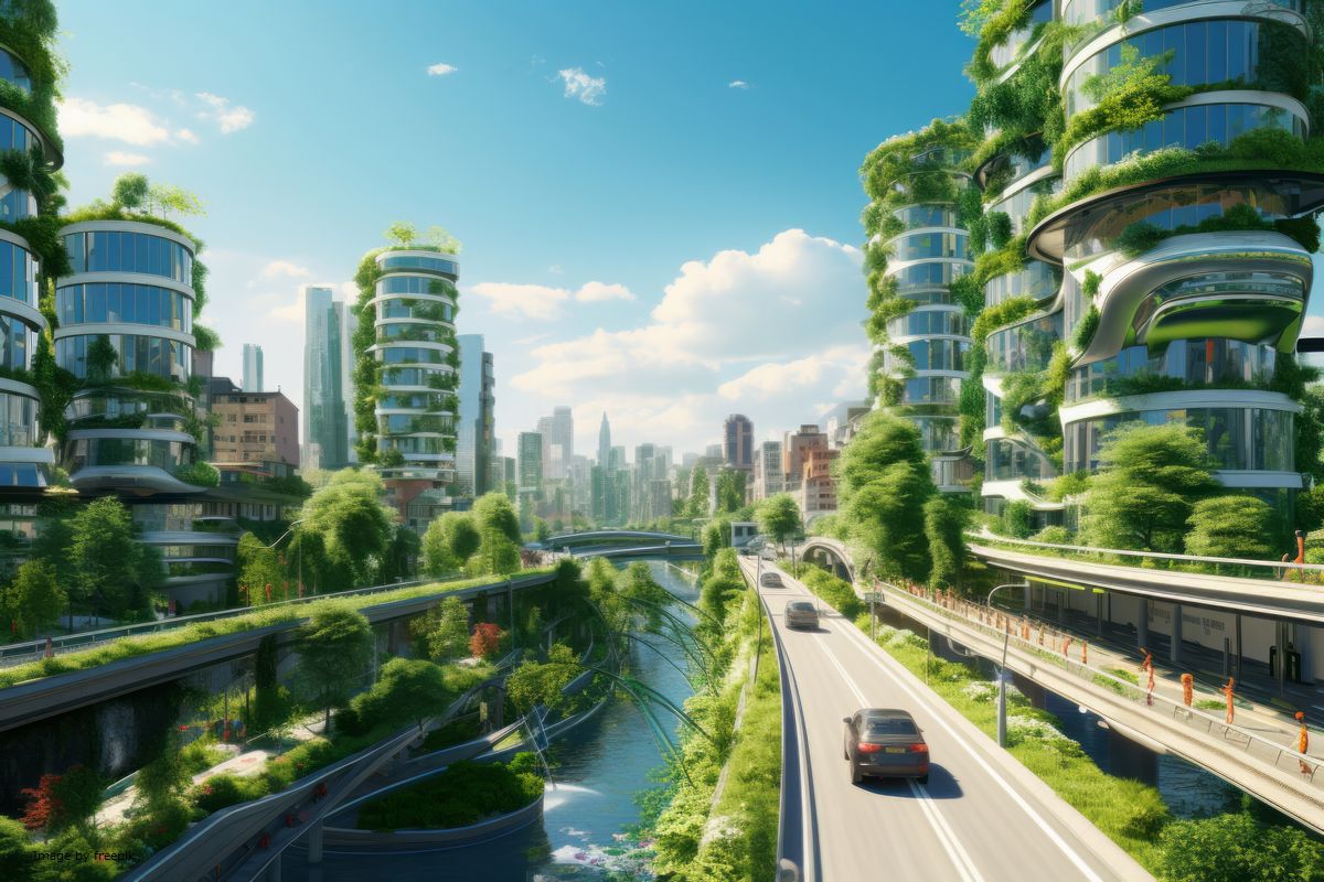 Uma cidade moderna e sustebntável ilustra nosso artigo sobre: O que são cidades sustentáveis e qual o conceito?